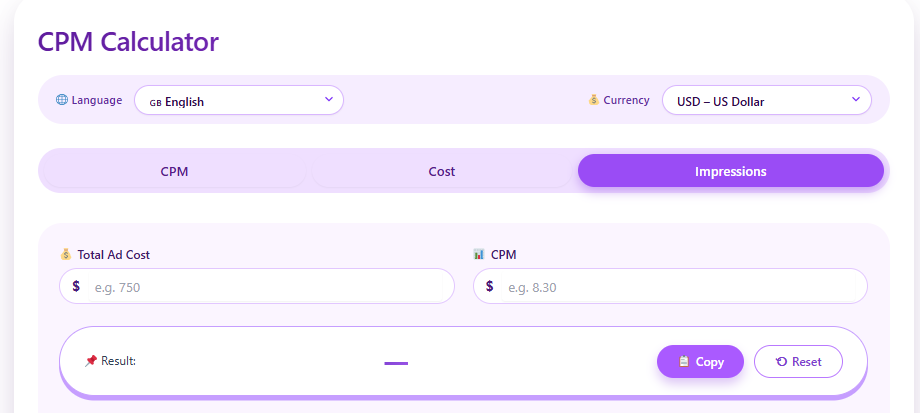 cpm calculator